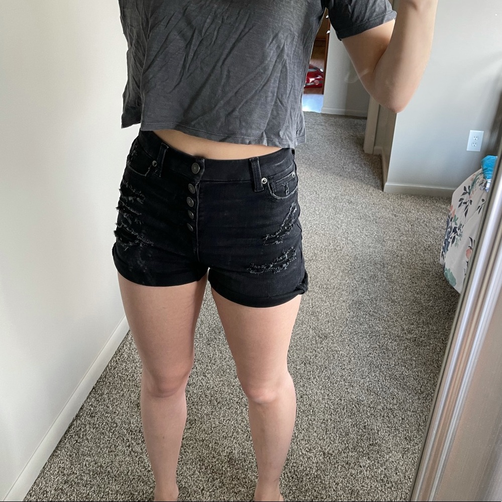 American eagle curvy super hi rise shortie shorts